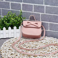 Adorable Children's Bowknot Mini Shoulder Bag - Cute PU Leather Crossbody Purse for Girls