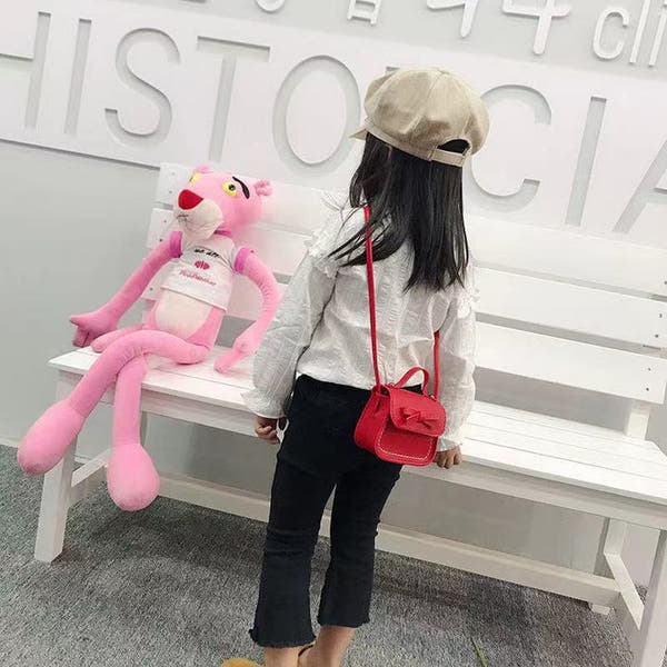 Adorable Children's Bowknot Mini Shoulder Bag - Cute PU Leather Crossbody Purse for Girls